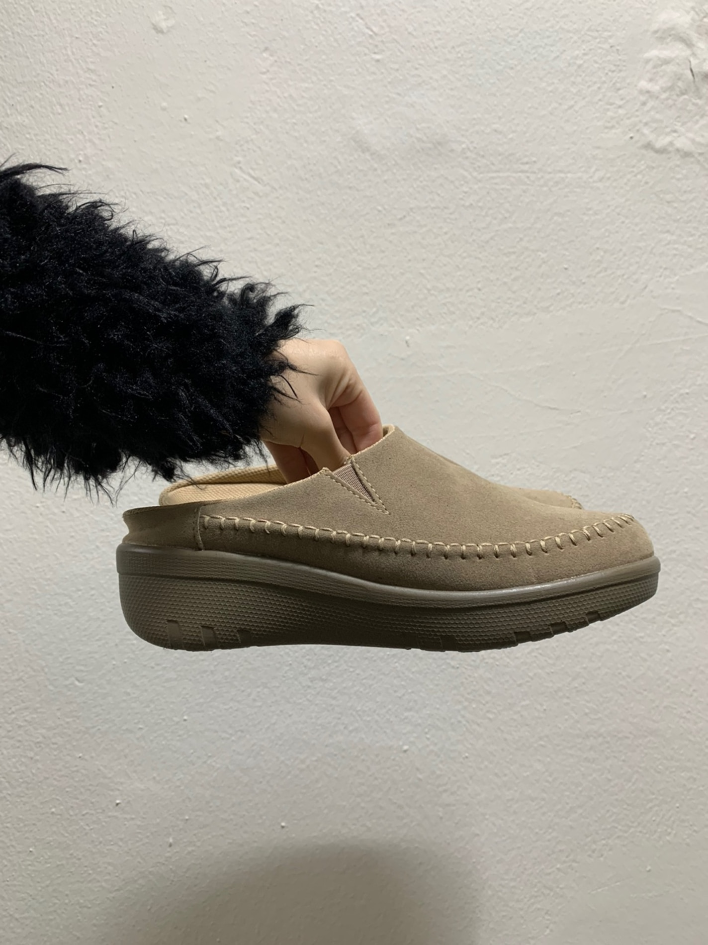 winter chunky slip-on mule (2color)