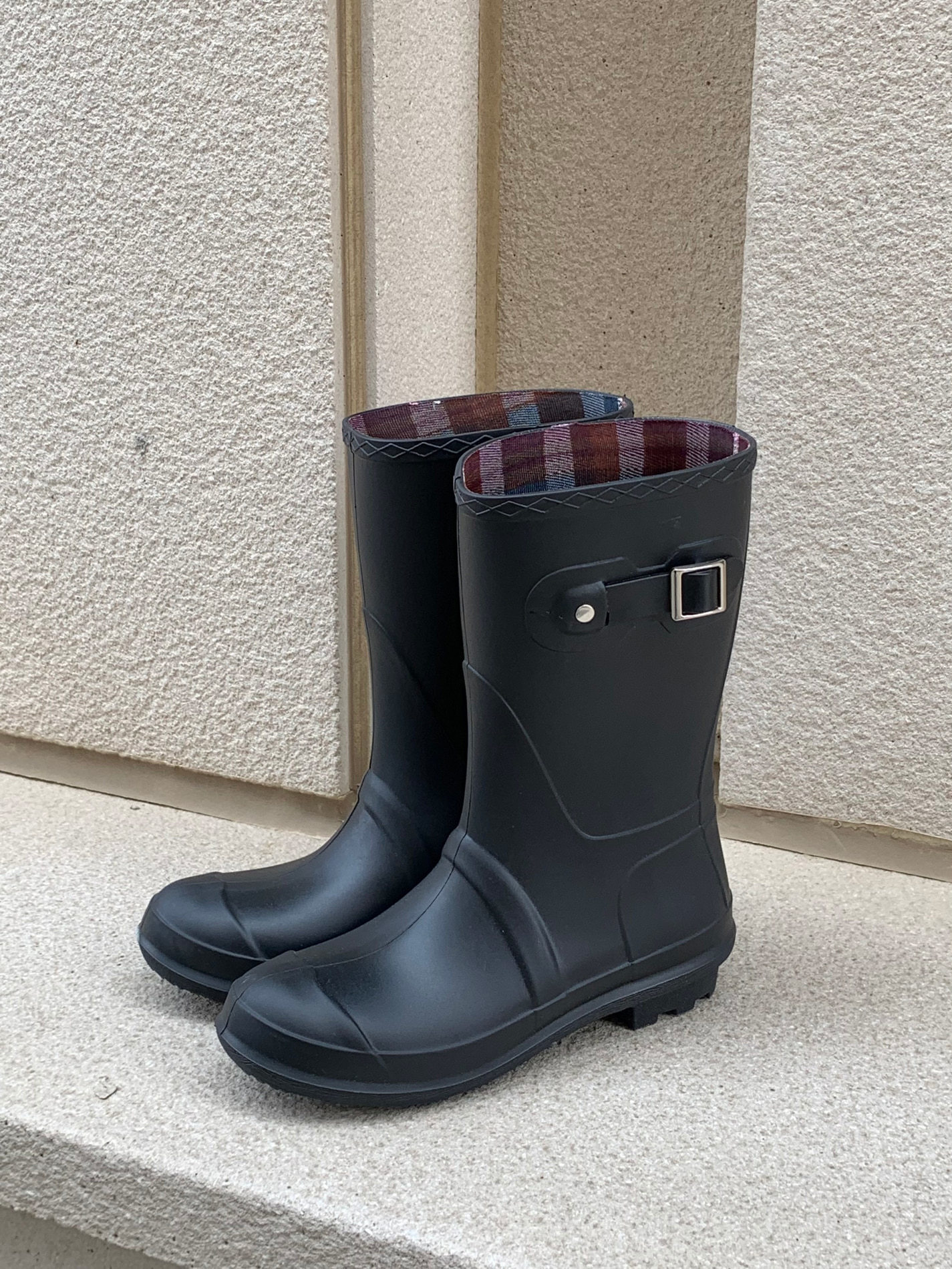 midi buckle rain boots