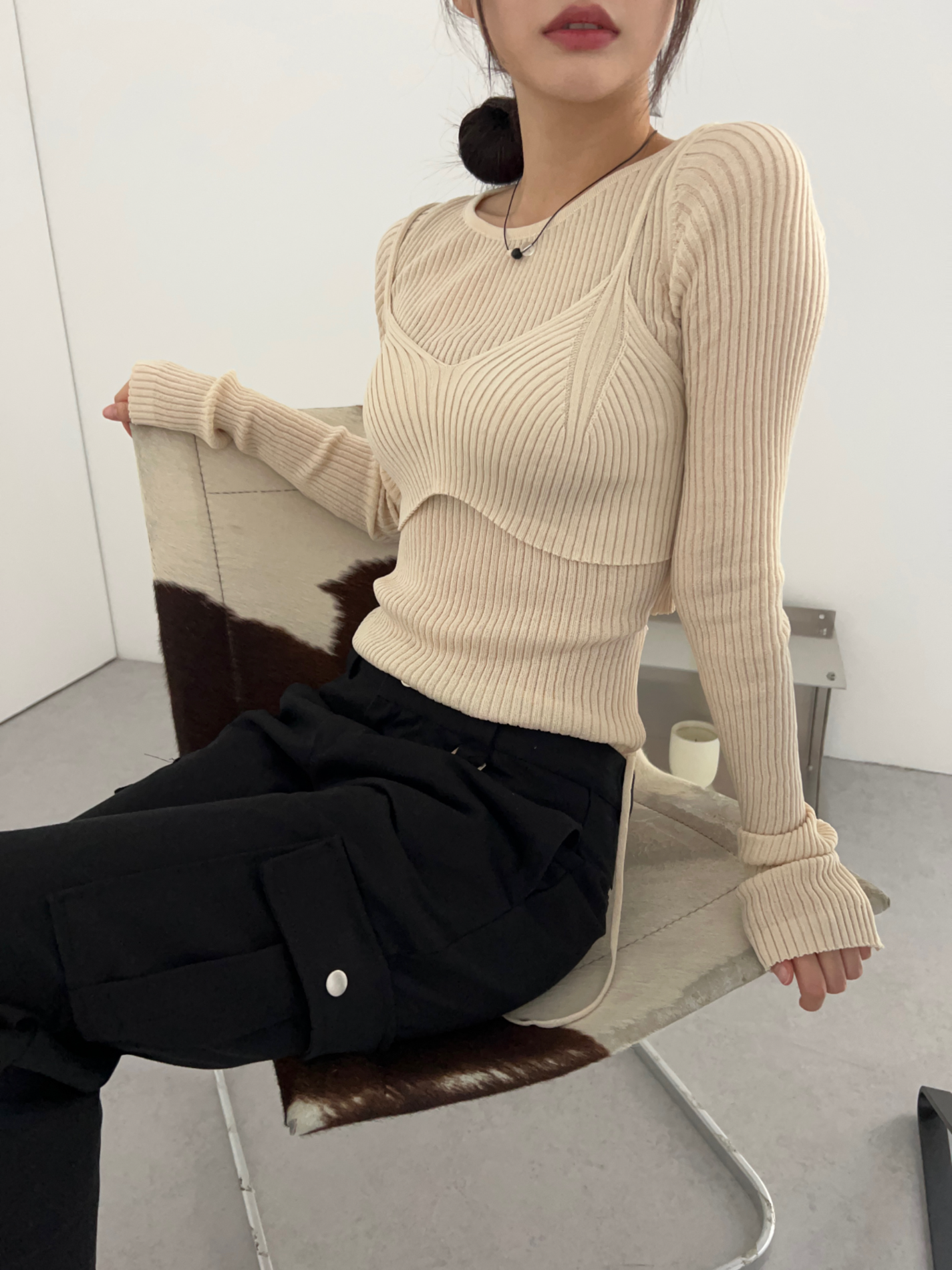 moment layered knit (2color)