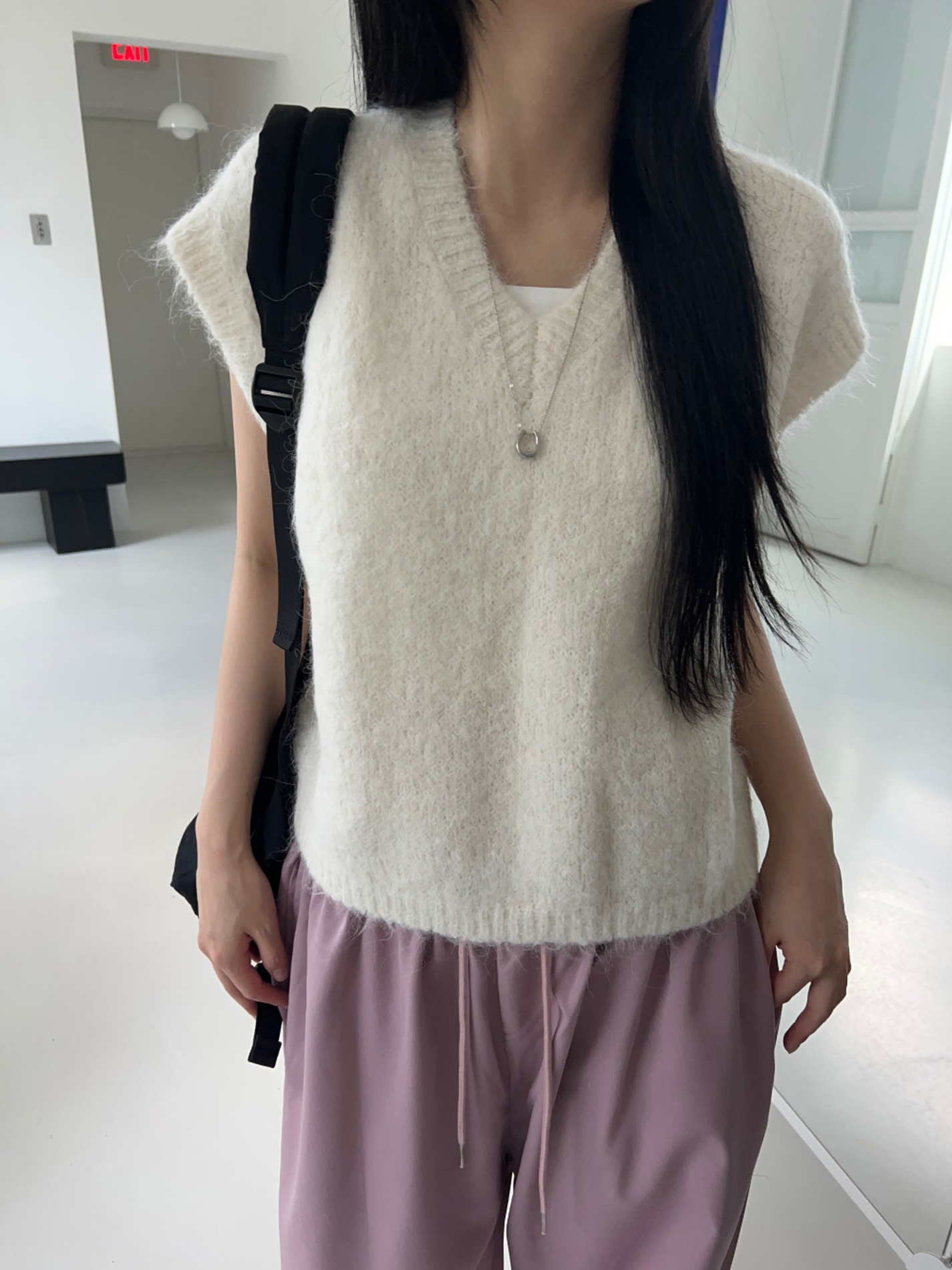alpaca knit vest (2color)
