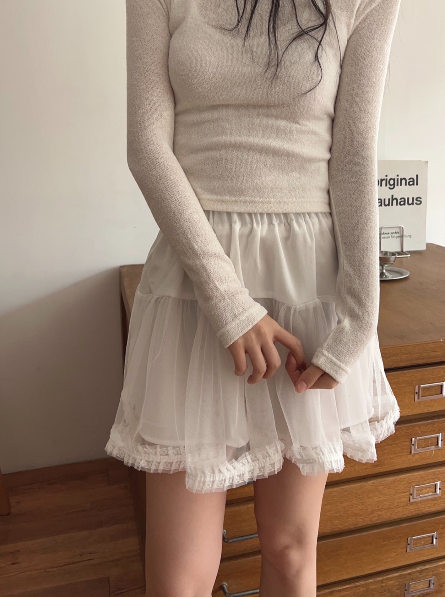 lace tutu mini skirt  (2color)